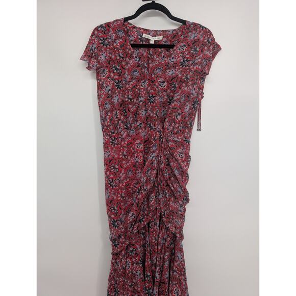 Veronica Beard Floral Samara Silk Maxi Dress Size 2 Red #1C504 - Picture 5 of 12